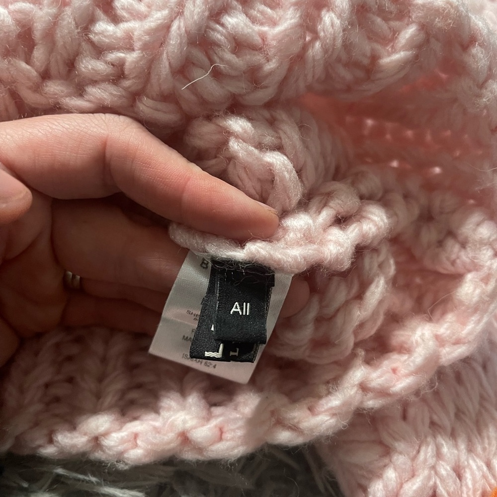 Beulahstyle Pink Chunky Crochet Sweater OS Oversized 3D Flower Knit Pullover - Picture 6 of 6